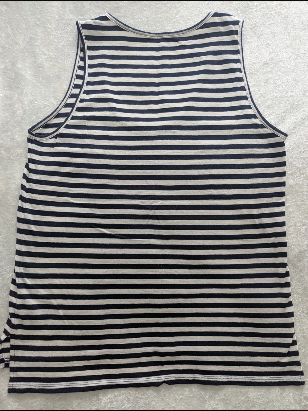 J. Crew Navy/White Striped Tank Top and Navy Bermuda Shorts